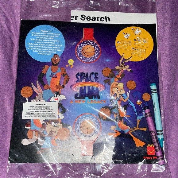 McDonald’s Space Jam search game with crayons NEW happy meal toy collector - Picture 1 of 4